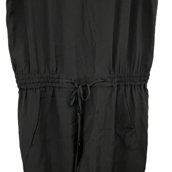 Vince Womens Black Silk Sleeveless Drawstring Waist Jumpsuit Size 10 - Picture 5 of 9
